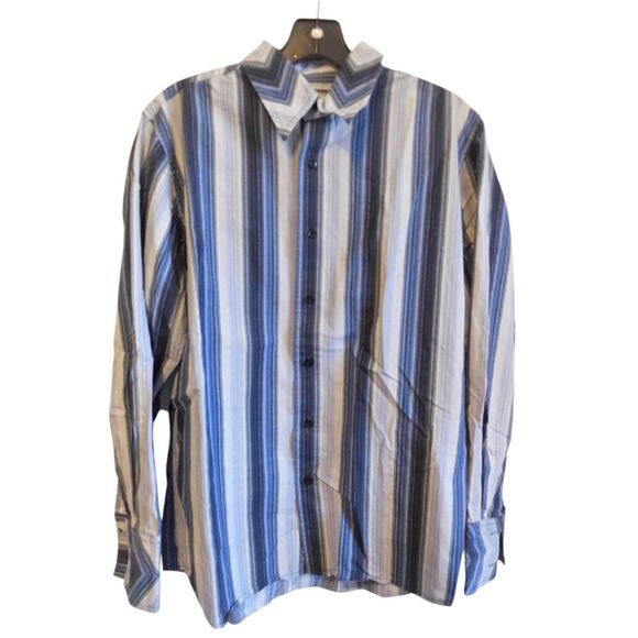 Utility brand Mens Vertical blue striped button down - Picture 1 of 5